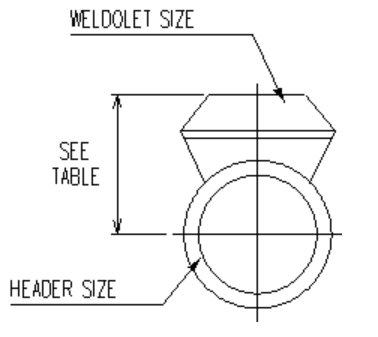 Dimensión de Weldolet